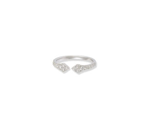 Bague iris twins en or blanc