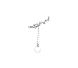 Boucle d'oreille perla divine en or blanc