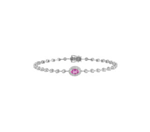 Bracelet mila rosa en or blanc