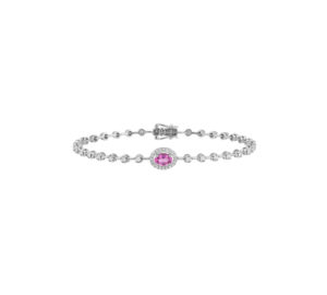 Bracelet mila rosa en or blanc