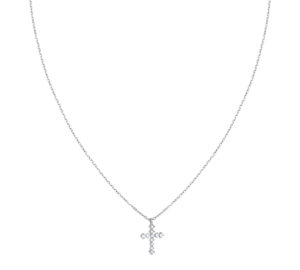 Collier croix diamonds en or blanc