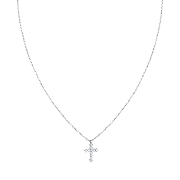 Collier croix diamonds en or blanc