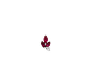 Puce d'oreille just joy petals pink en or blanc