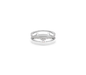 Bague just joy baguette en or blanc