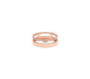 Bague just joy baguette en or rose