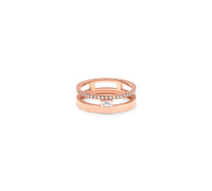 Bague just joy baguette en or rose