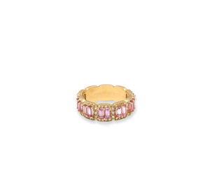 Bague mila pink en or jaune