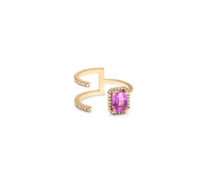 Bague new bella pink en or jaune