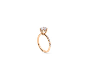 Bague just joy brillant en or rose debout