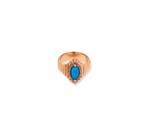 Bague turquoise en or rose