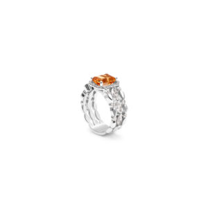 Bague golden triptik en or blanc debout