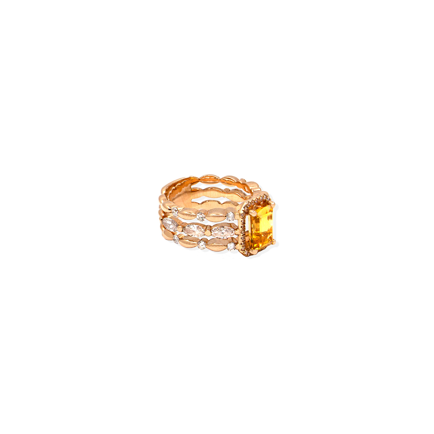 Bague mila golden triptik en or rose