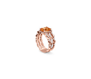 Bague mila golden triptik en or rose debout