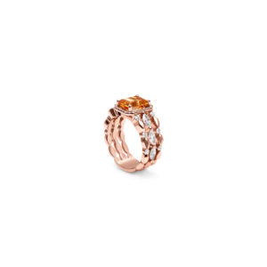 Bague mila golden triptik en or rose debout