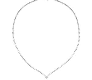 Collier rivière V en or blanc