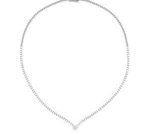 Collier rivière V en or blanc