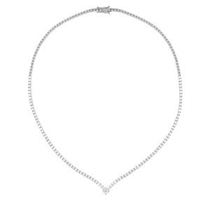 Collier rivière V en or blanc