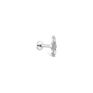 Piercing iris illusion en or blanc de profil