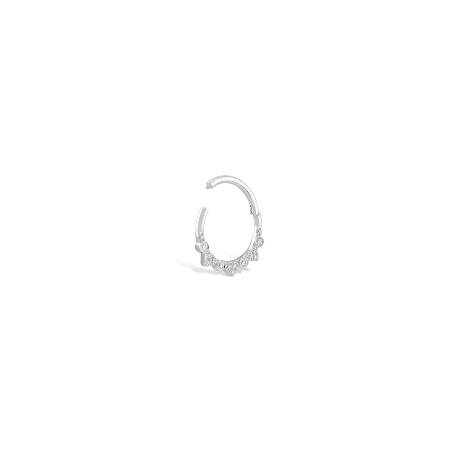 Piercing d’oreille créole Elyss or blanc