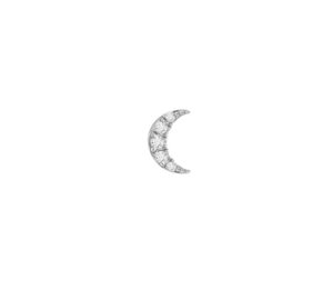 Piercing iris moon pm de face en or blanc