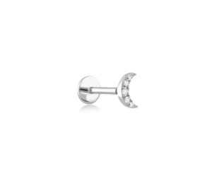 Piercing iris moon pm de profil en or blanc