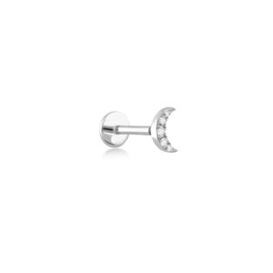 Piercing iris moon pm de profil en or blanc