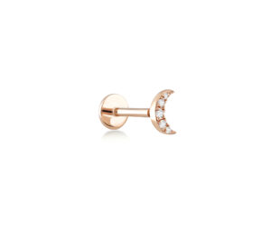 Piercing iris moon pm de profil en or rose