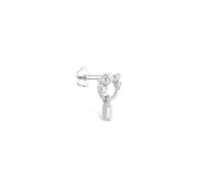 Piercing Just Joy Baguette de profil en or blanc