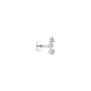 Piercing just joy triptik de profil en or blanc