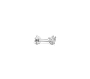 Piercing just joy trio marquise de profil en or blanc