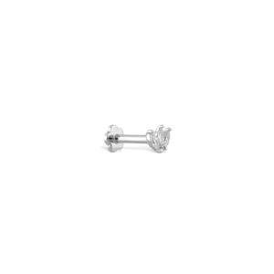 Piercing just joy trio marquise de profil en or blanc