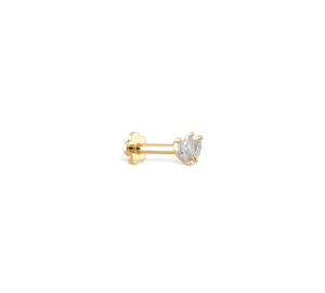 Piercing just joy trio marquise de profil en or jaune