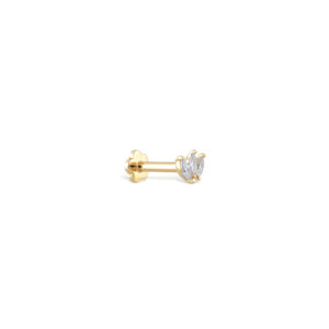 Piercing just joy trio marquise de profil en or jaune