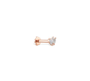 Piercing just joy trio marquise de profil en or rose