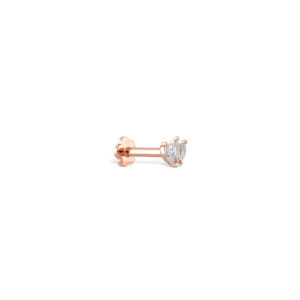 Piercing just joy trio marquise de profil en or rose