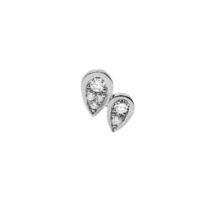 Puce d'oreille eclipse twins en or gris