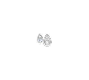 Puce d'oreille Eclipse Twins en or gris