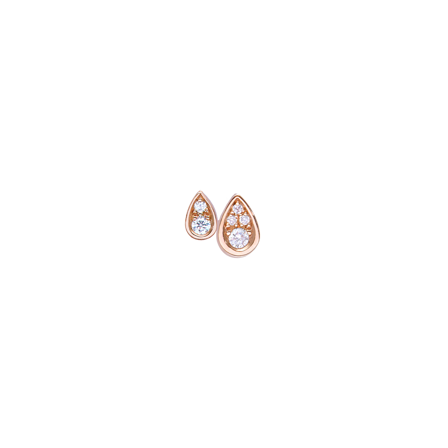 Puce d'oreille Eclipse Twins en or rose