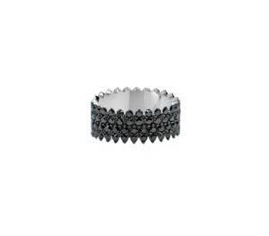 Bague Amanda Empire Twice Black en or gris