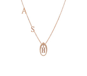 Collier Mila Three initials en or rose