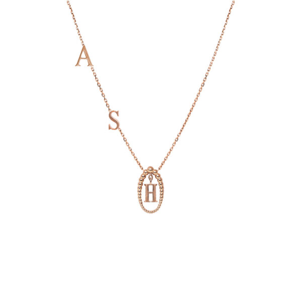 Collier Mila Three initials en or rose