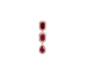 Boucle d'oreille Mila Rubis Trilogy en or rose